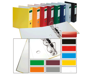 Mape ar 4 D-veida gredzeniem, A4, 65mm/90mm, aplmts kartons, balta